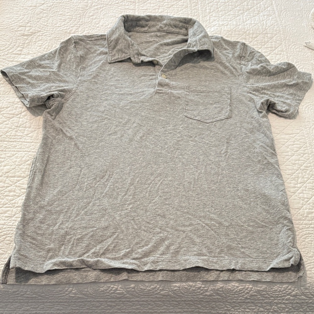 J. Crew Heather Gray Short-Sleeve Polo